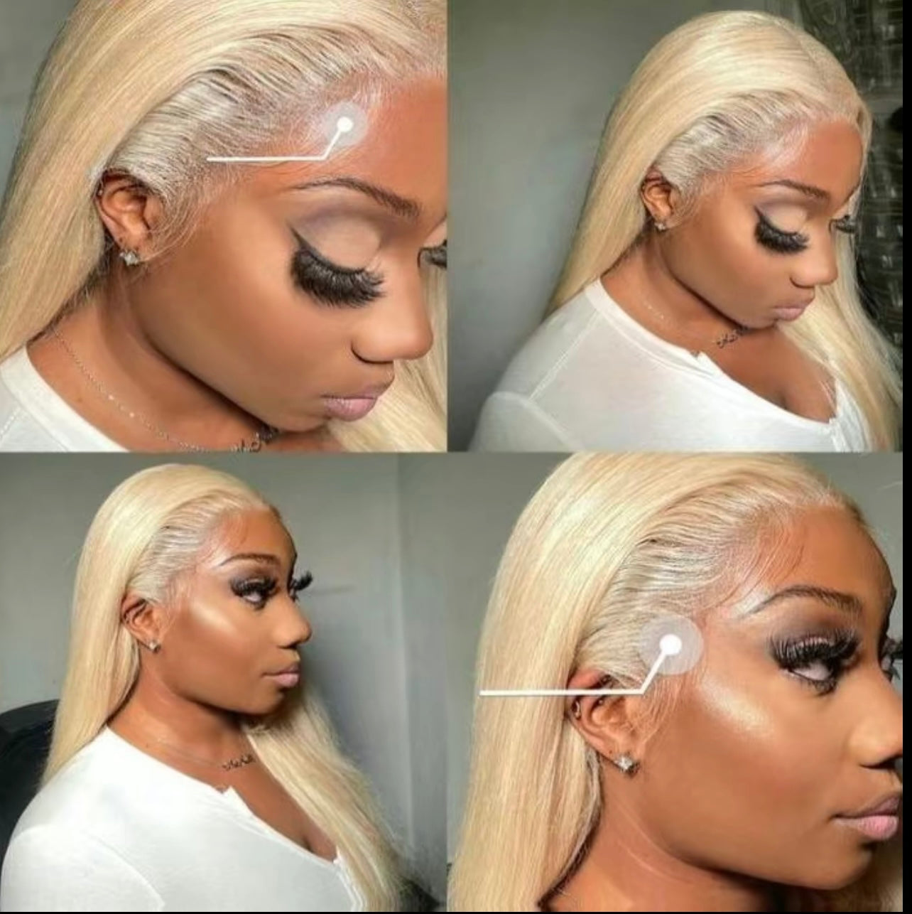 613 Blonde Straight 13x4 Transparent Lace Front Human Hair Wigs 180% Density Natural Hairline Unisex Heat Resistant Straight