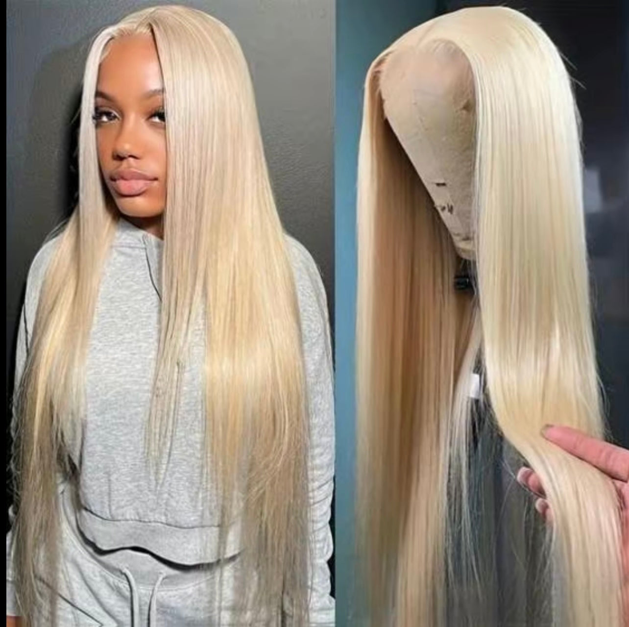 613 Blonde Straight 13x4 Transparent Lace Front Human Hair Wigs 180% Density Natural Hairline Unisex Heat Resistant Straight
