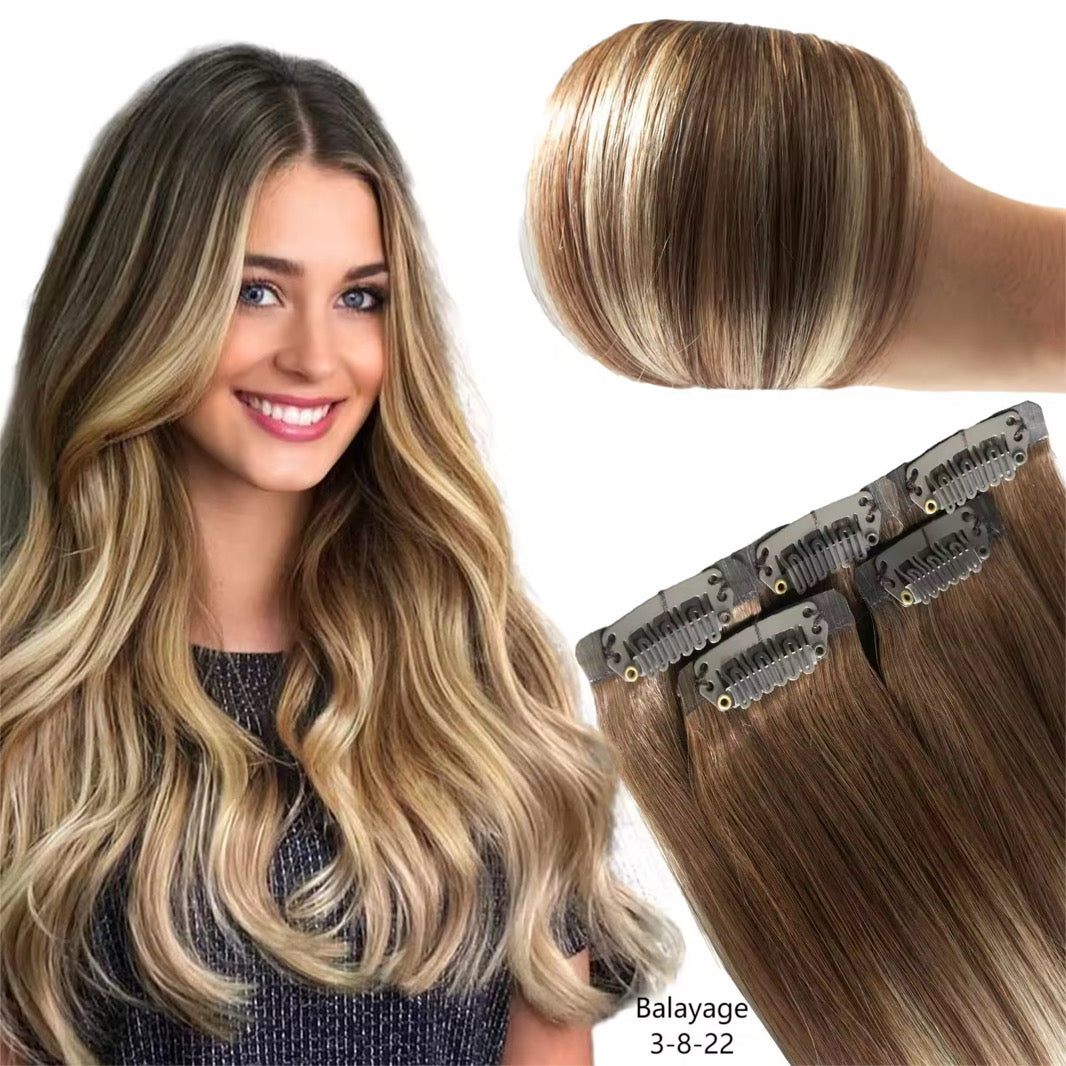 High Quality Seamless 100% Remy European Hair Extensions Clip-in PU Hair With Wide Color Options