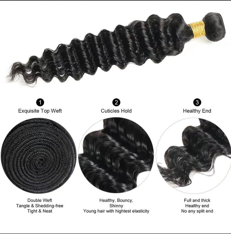 Virgin Hair Deep Wave Extensions