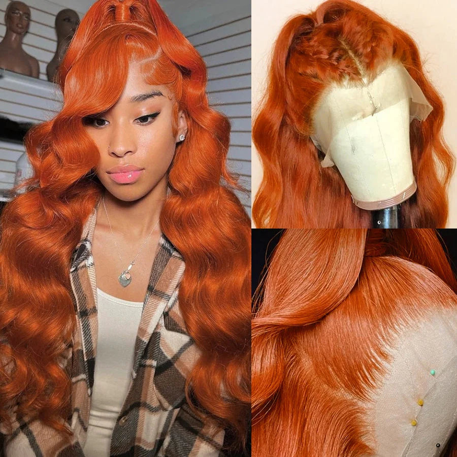 Moonhair 13*4 Lace Full Frontal Ginger Body Wave Human Hair Human Wig