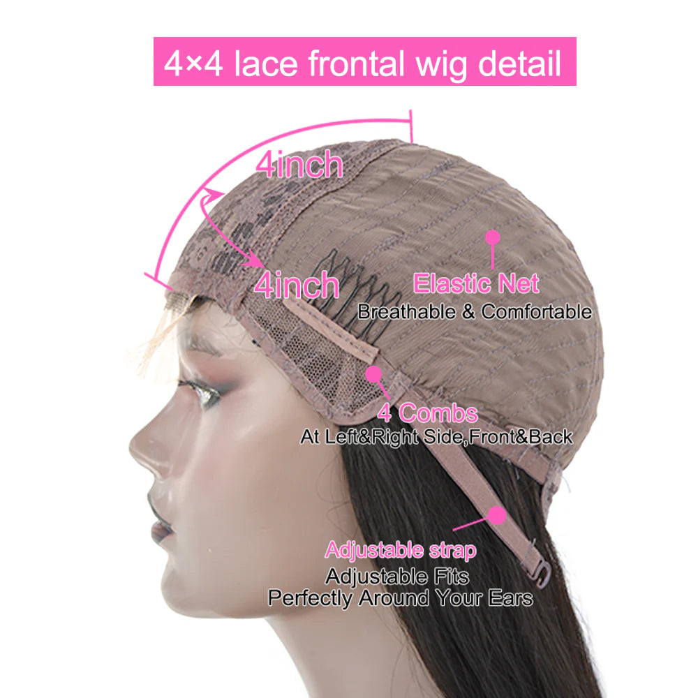 Moonhair Ginger Deep Wave Transparent Lace Frontal Wig Human Hair Human Wig