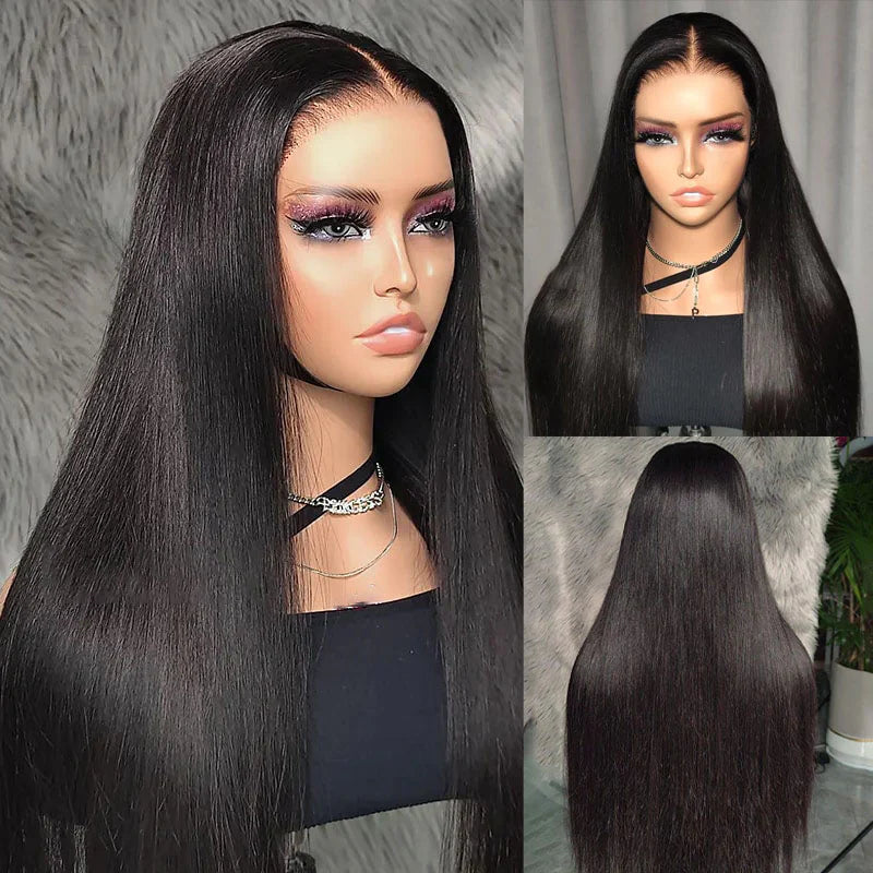 Ready Go Glueless Silky Straight 5X5 HD Lace Closure Human Hair Wigs Beginner Friendly