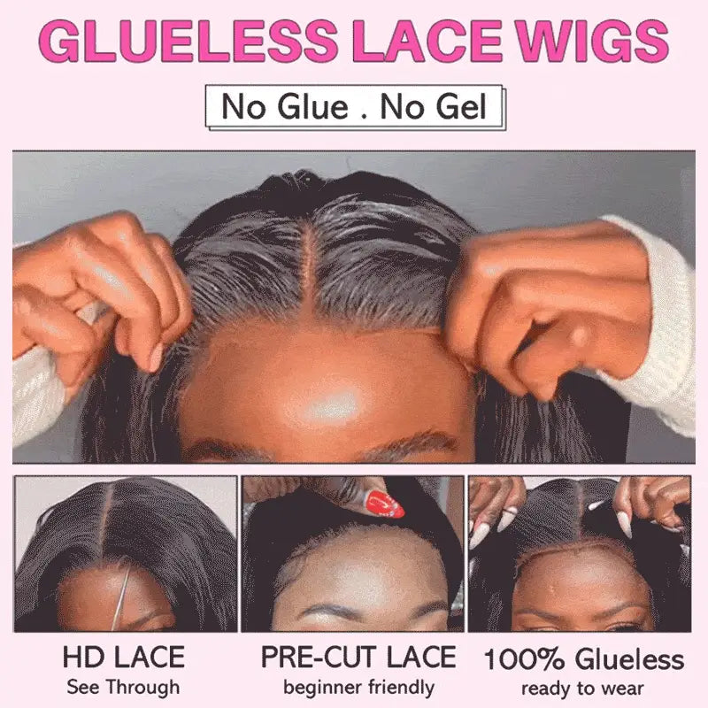 Ready Go Glueless Silky Straight 5X5 HD Lace Closure Human Hair Wigs Beginner Friendly