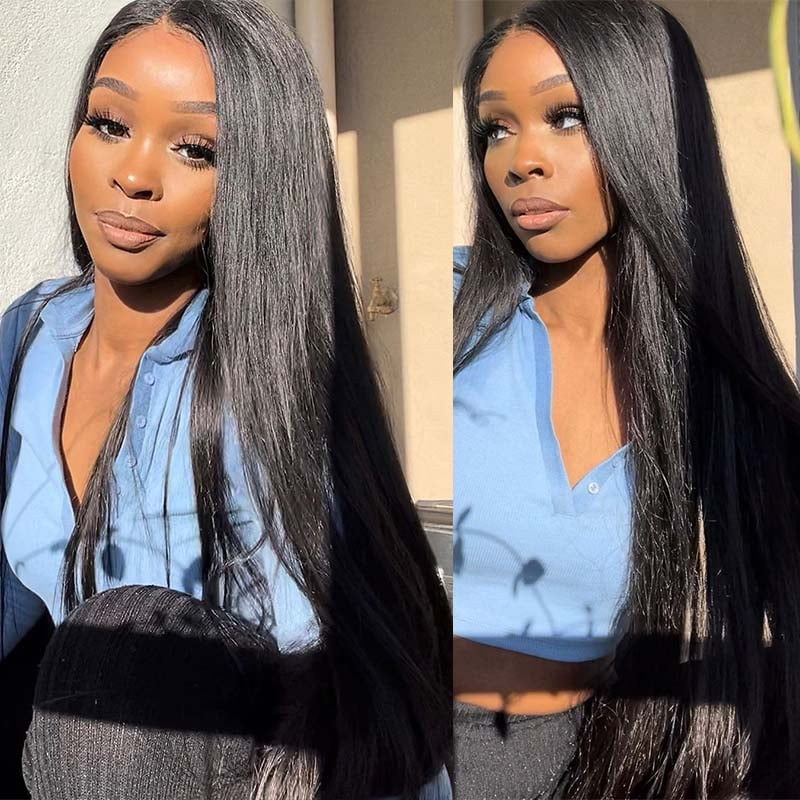 Ready Go Glueless Silky Straight 5X5 HD Lace Closure Human Hair Wigs Beginner Friendly
