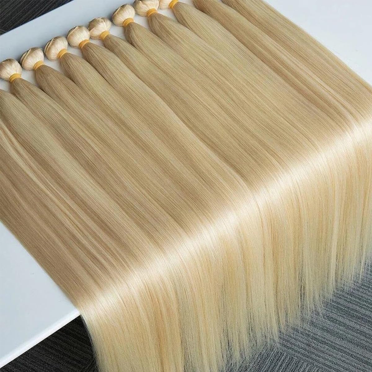 613# Blonde with Free Part Remy Human Hair Silky Straight 3Bundles with 13X4 Lace Frontal-Zlike