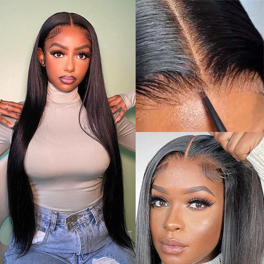 Ready Go Glueless Silky Straight 5X5 HD Lace Closure Human Hair Wigs Beginner Friendly