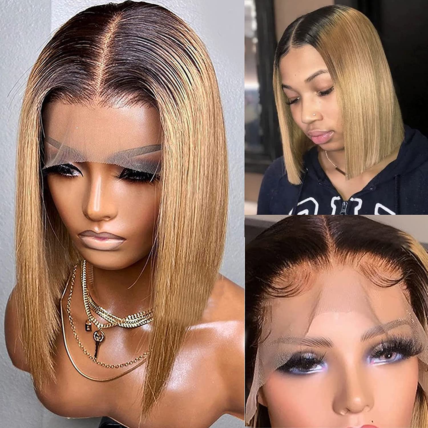Honey Blonde Bob Wig