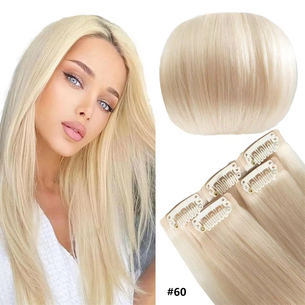 High Quality Seamless 100% Remy European Hair Extensions Clip-in PU Hair With Wide Color Options