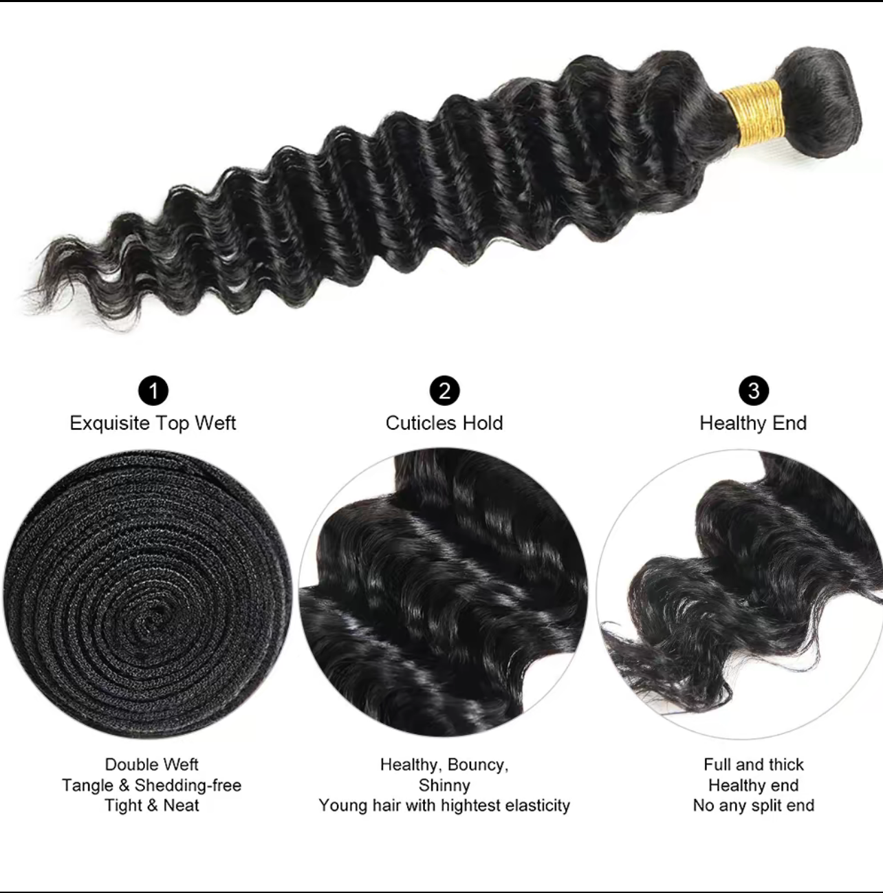 Virgin Hair Deep Wave Extensions