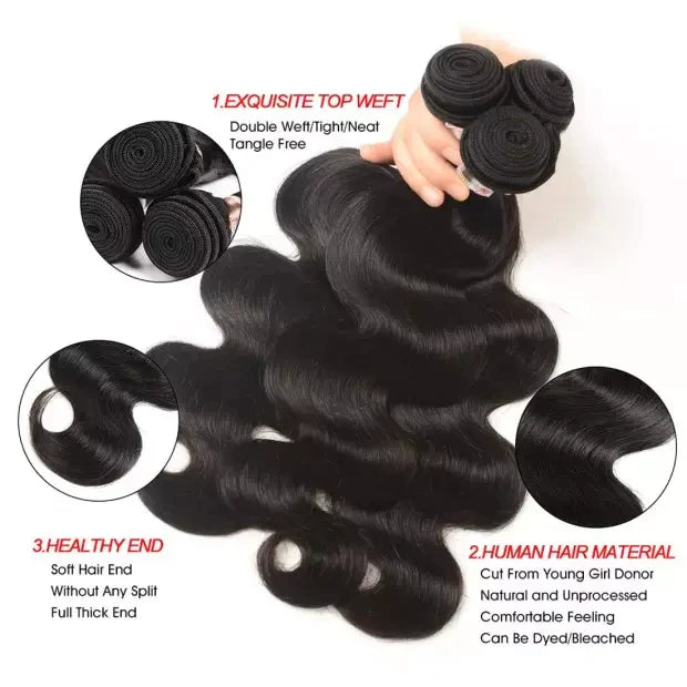 Virgin Body Wave Hair Bundles