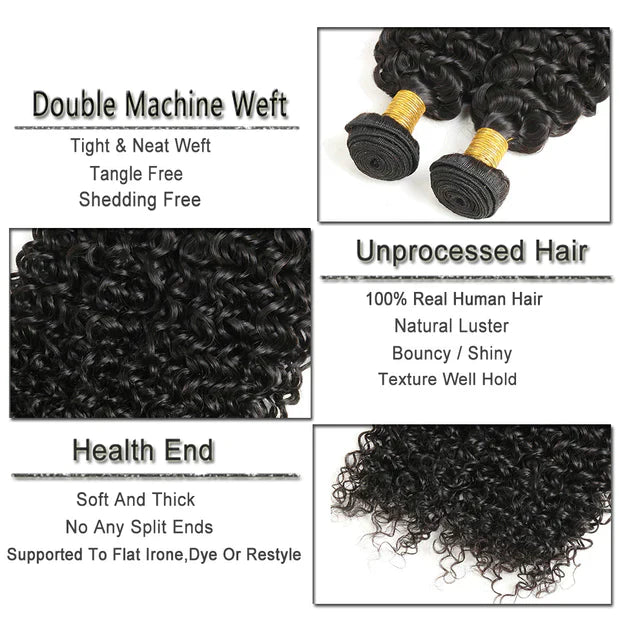 Jerry Curly Human Hair 4 Bundles