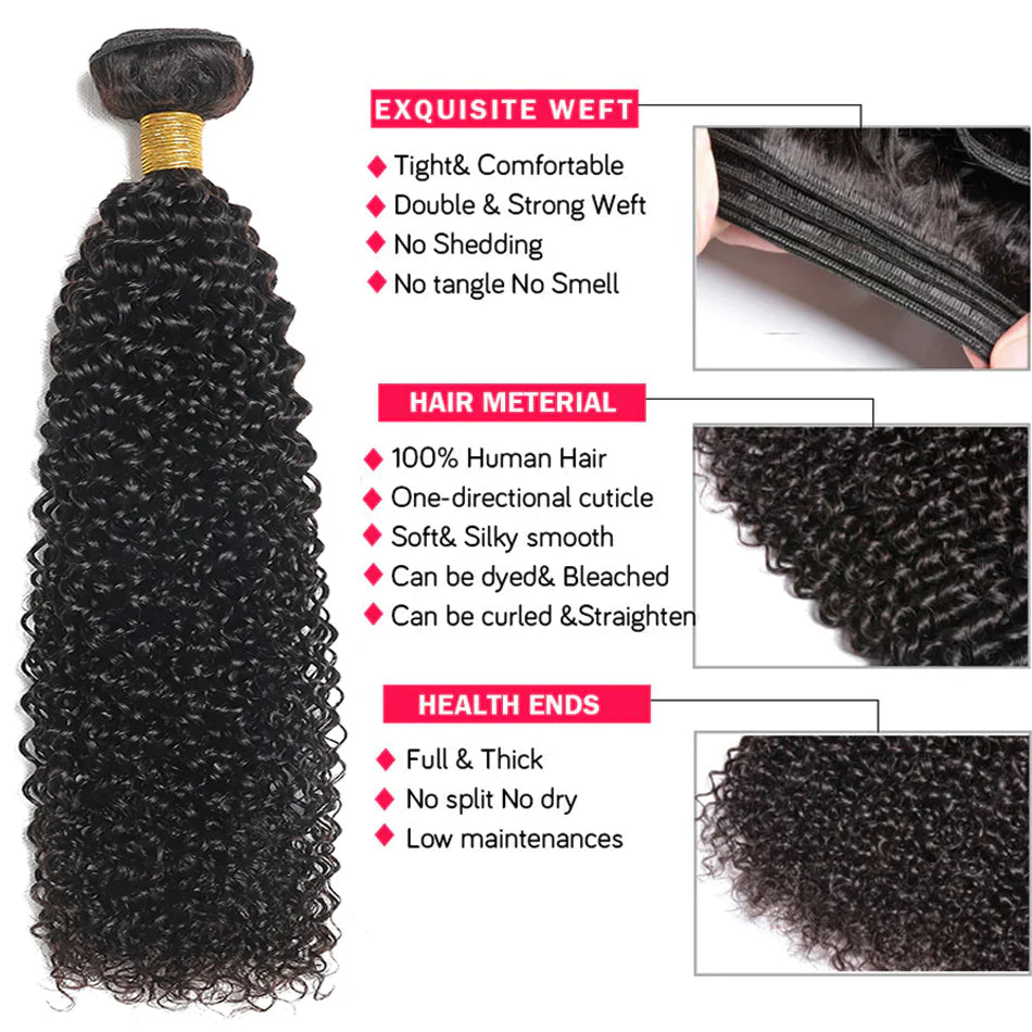 Jerry Curly Human Hair 4 Bundles