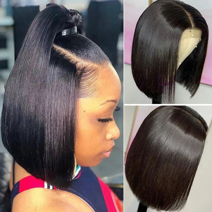 Short Straight Bob Glueless Lace Wig
