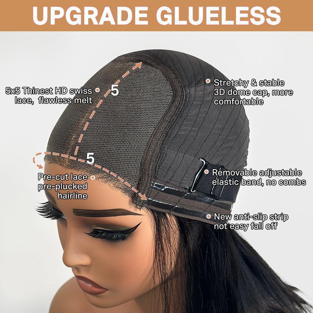 Glueless Body Wave HD Lace Closure Wig Put on and Go Human Hair Wigs
