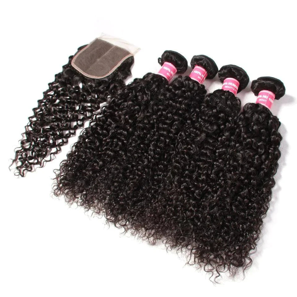 Jerry Curly Human Hair 4 Bundles