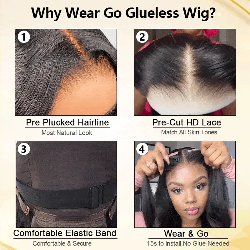 Pre Cut Glueless Short Bob Body Wave HD Lace Closure Wigs 100% Human Hair Wigs