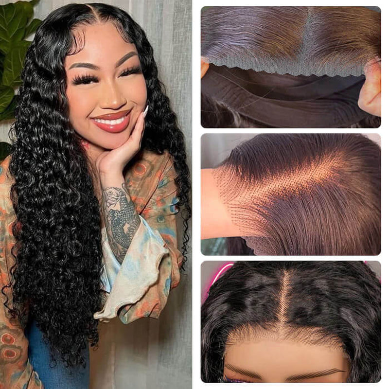 Ready Go Glueless Deep Wave 5X5 HD Lace Closure Wig Natural Hairline Beginner Friendly