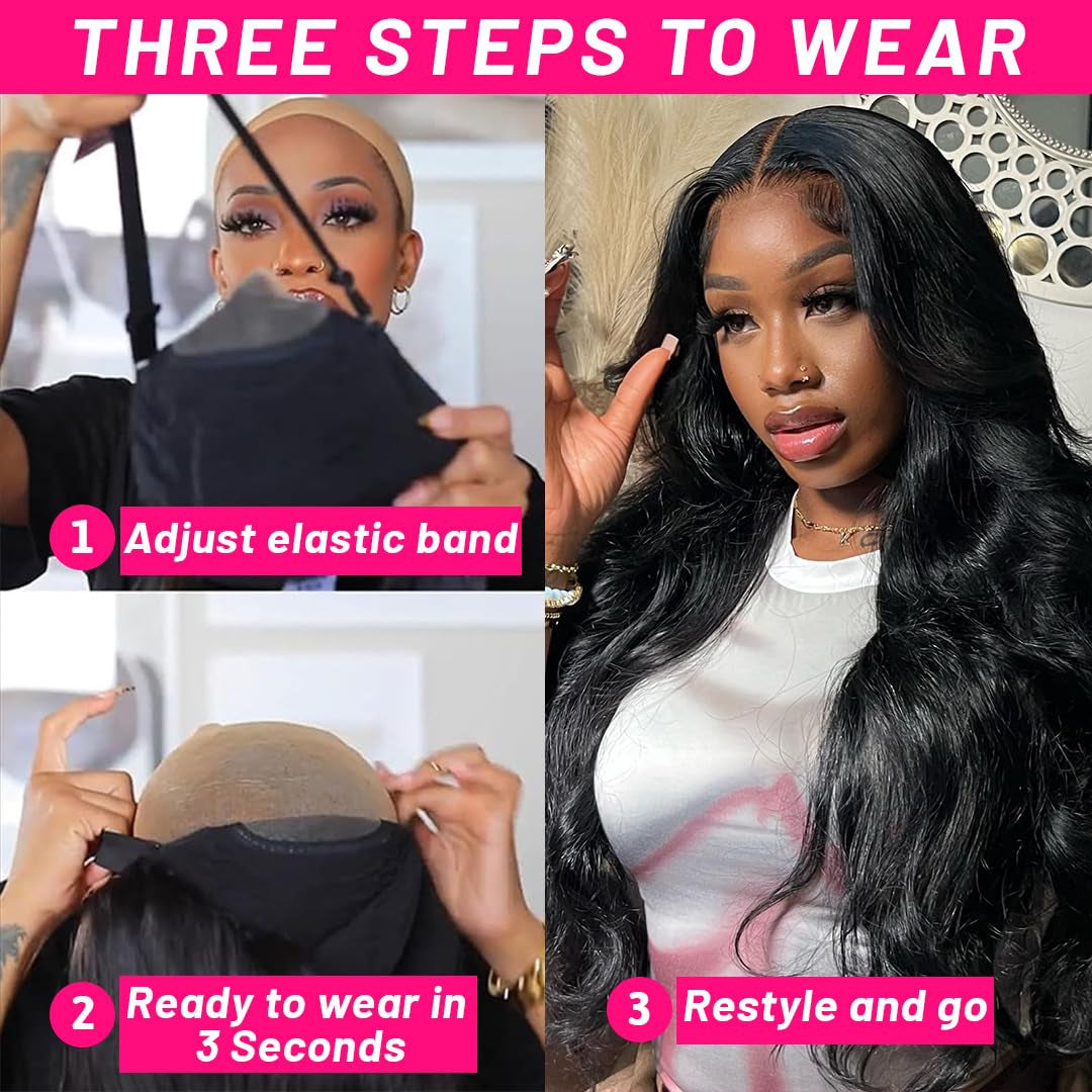 Glueless Body Wave HD Lace Closure Wig Put on and Go Human Hair Wigs