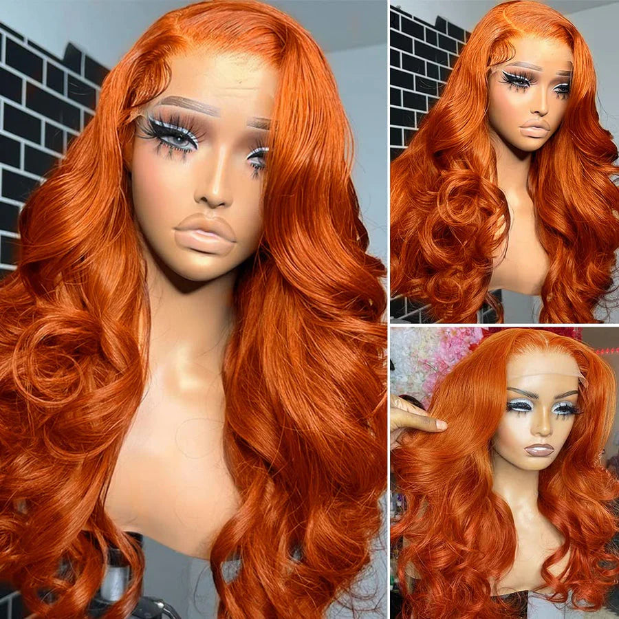 Moonhair 13*4 Lace Full Frontal Ginger Body Wave Human Hair Human Wig