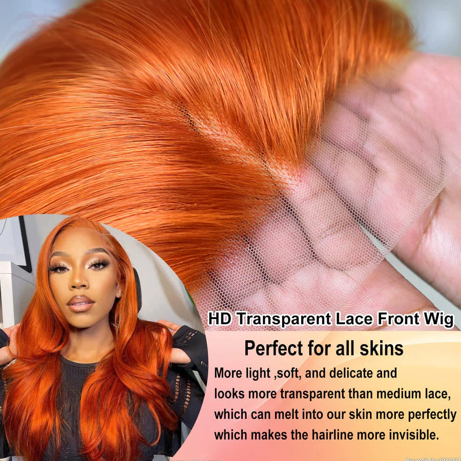 Moonhair 13*4 Lace Full Frontal Ginger Body Wave Human Hair Human Wig