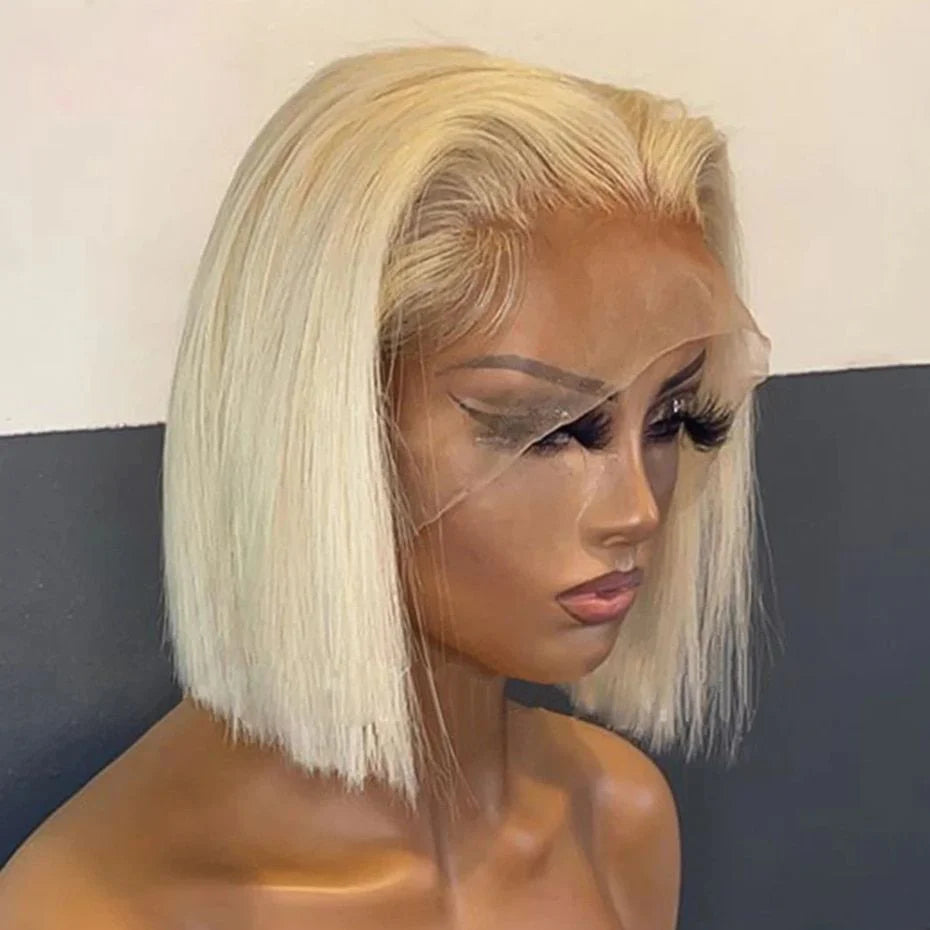 Zlike Short 613 Blonde Bob Wig with Baby Hair Human Hair Wigs for Women