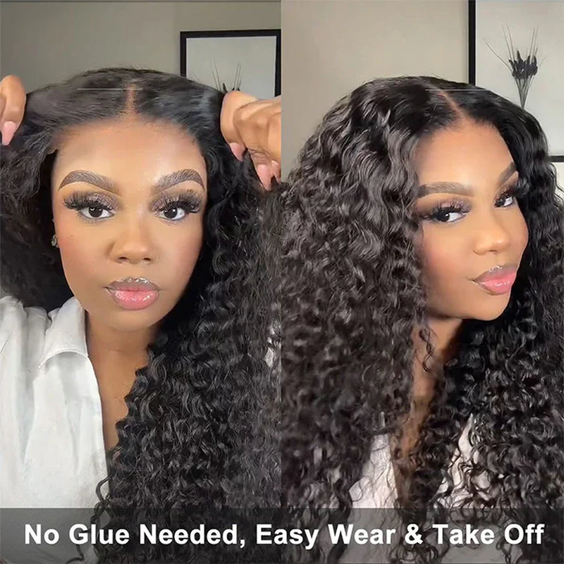 Ready Go Glueless Deep Wave 5X5 HD Lace Closure Wig Natural Hairline Beginner Friendly